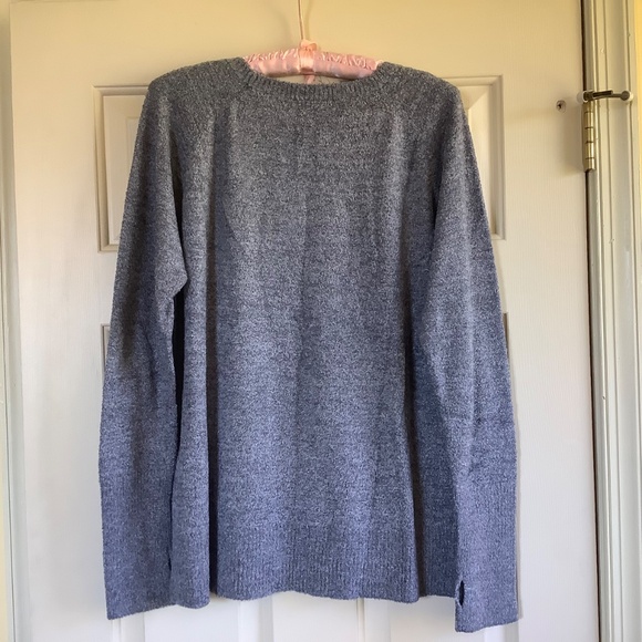 Barefoot Dreams Cozychic Lite Raglan Crew Neck Pullover Pacific Blue Chambray XL - Picture 2 of 14